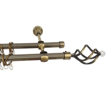 Карниз рифленый двойной Elegant d16 Эридан античное золото